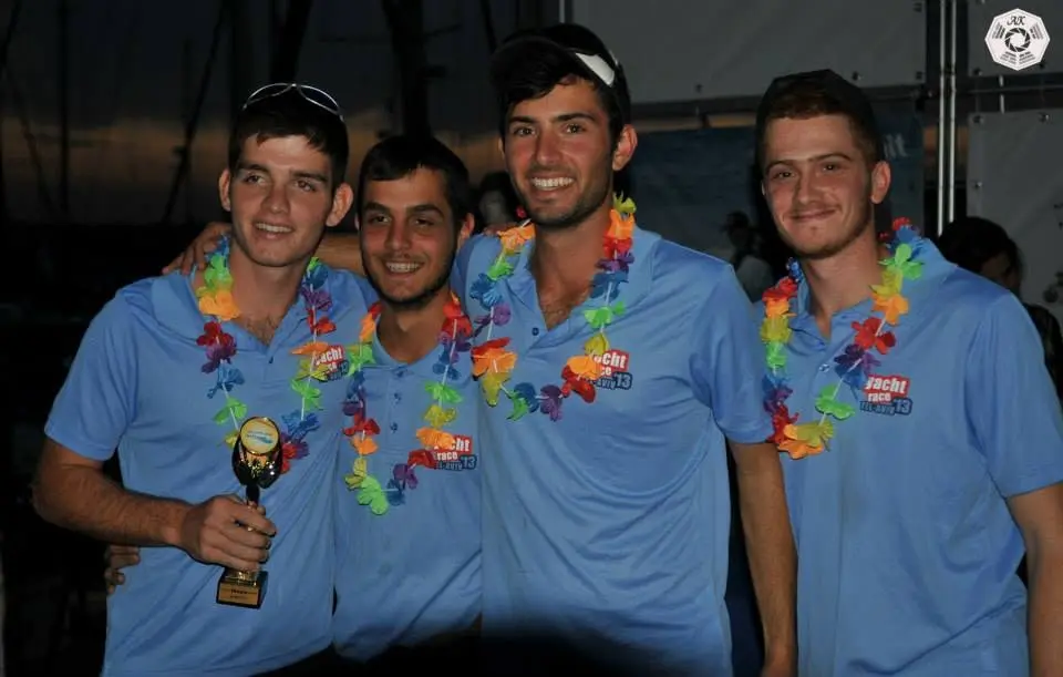 Vitaly Chait celebrating with teammates